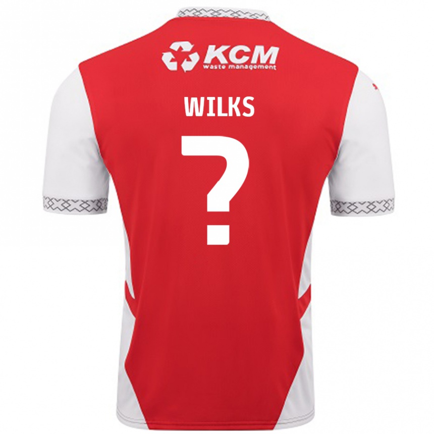 Gyermek Labdarúgás Mallik Wilks #0 Piros Fehér Hazai Jersey 2024/25 Mez Póló Ing