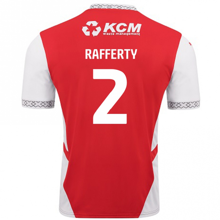 Gyermek Labdarúgás Joe Rafferty #2 Piros Fehér Hazai Jersey 2024/25 Mez Póló Ing