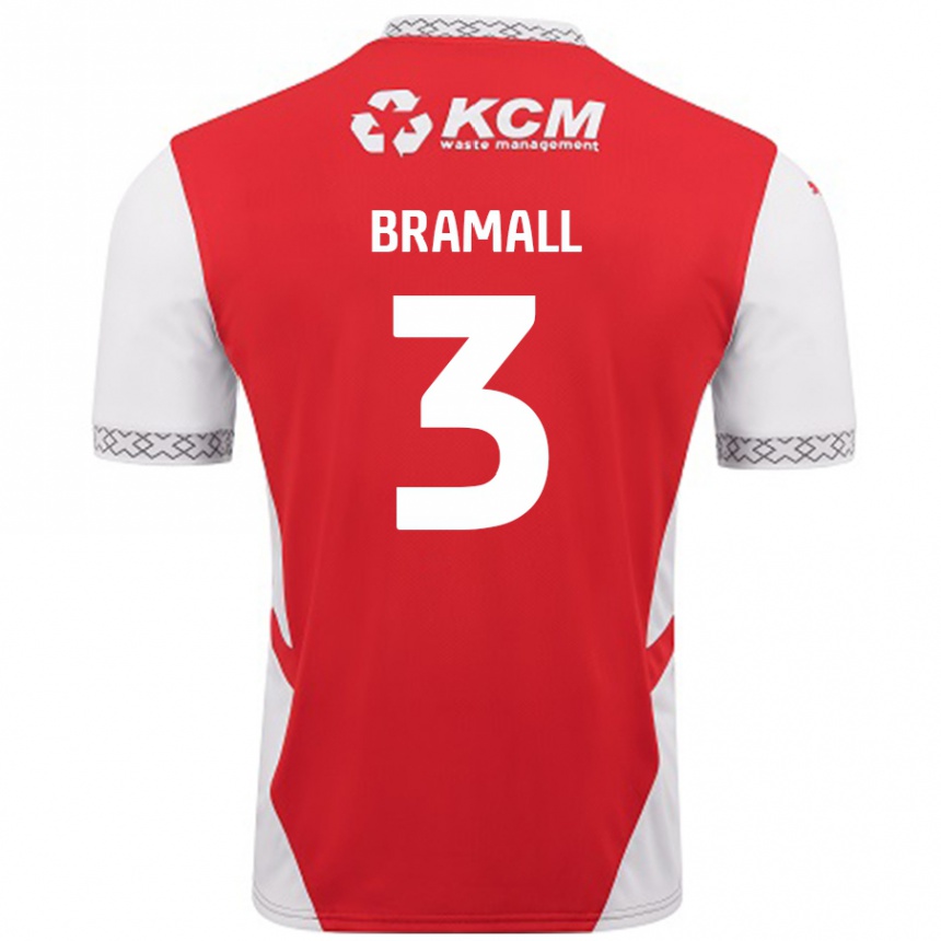 Gyermek Labdarúgás Cohen Bramall #3 Piros Fehér Hazai Jersey 2024/25 Mez Póló Ing