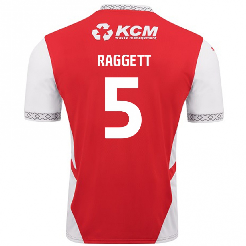 Gyermek Labdarúgás Sean Raggett #5 Piros Fehér Hazai Jersey 2024/25 Mez Póló Ing