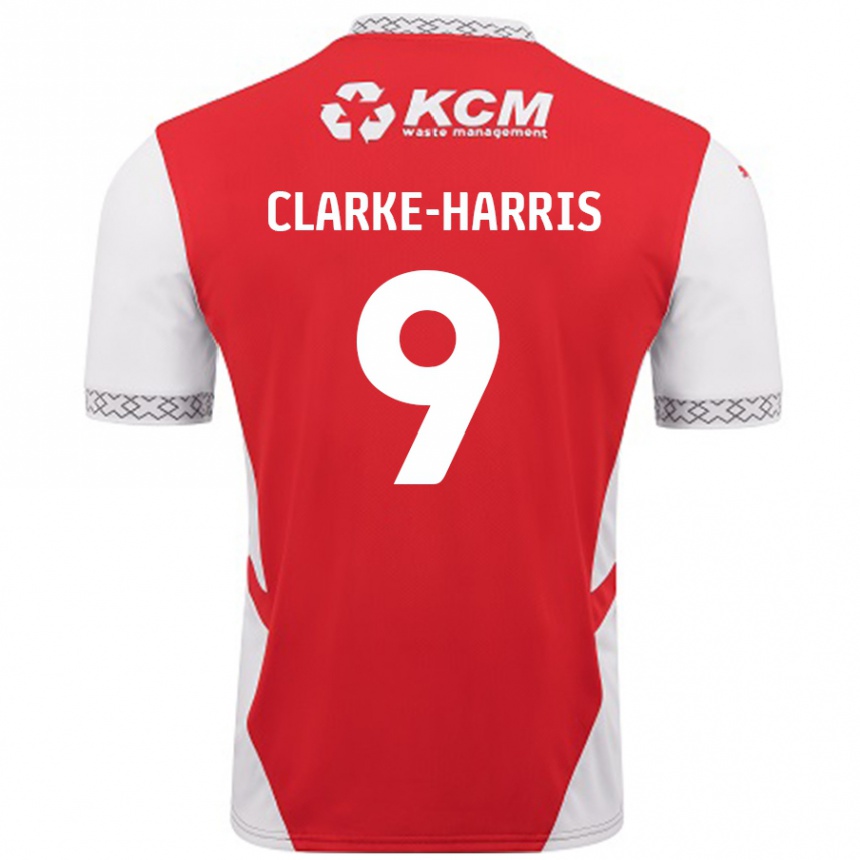 Gyermek Labdarúgás Jonson Clarke-Harris #9 Piros Fehér Hazai Jersey 2024/25 Mez Póló Ing