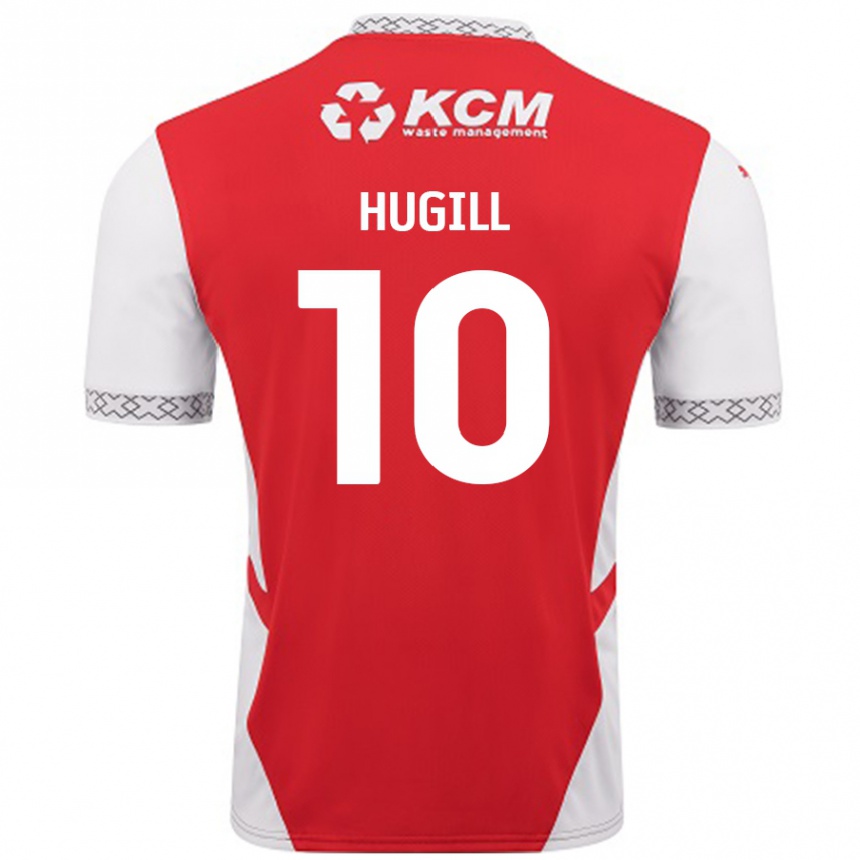 Gyermek Labdarúgás Jordan Hugill #10 Piros Fehér Hazai Jersey 2024/25 Mez Póló Ing