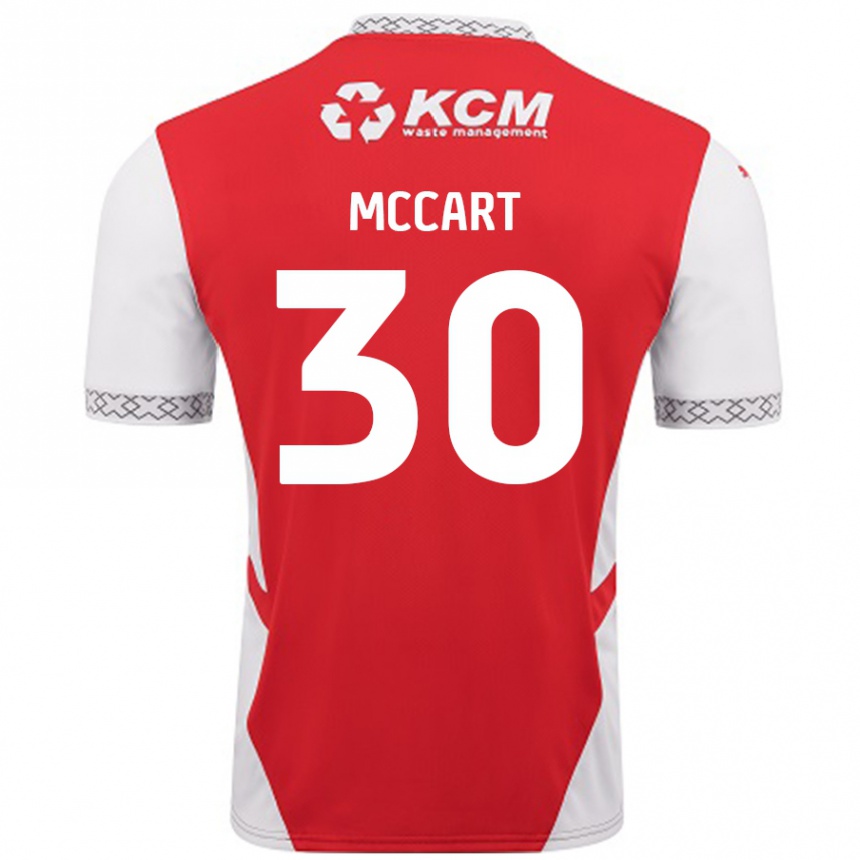 Gyermek Labdarúgás Jamie Mccart #30 Piros Fehér Hazai Jersey 2024/25 Mez Póló Ing