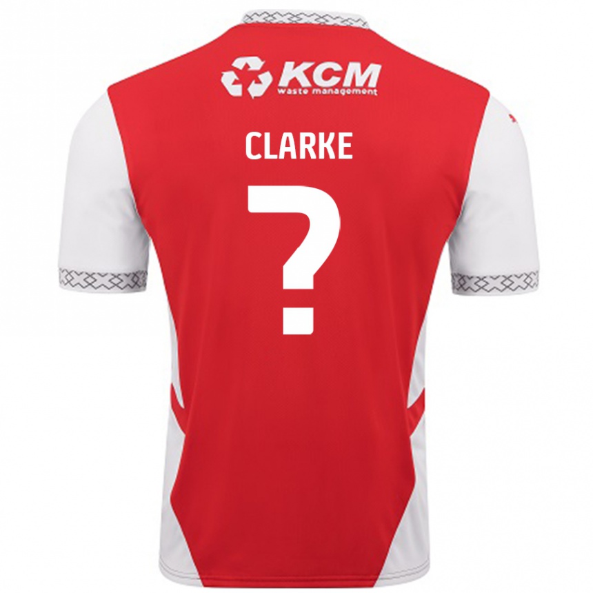 Gyermek Labdarúgás James Clarke #0 Piros Fehér Hazai Jersey 2024/25 Mez Póló Ing