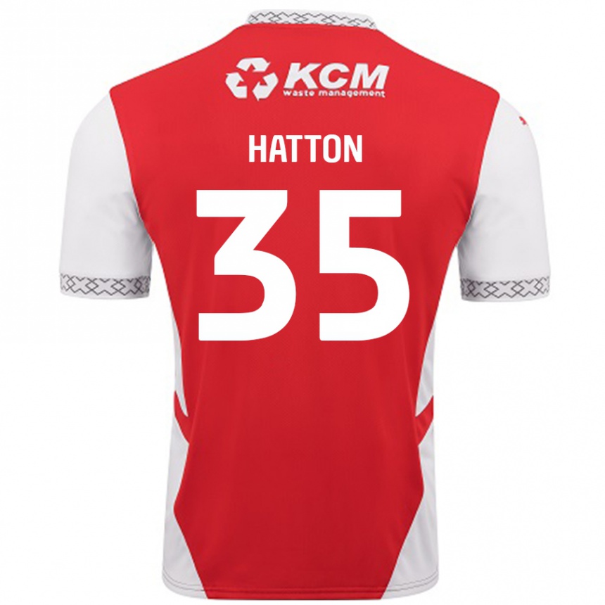 Gyermek Labdarúgás Ben Hatton #35 Piros Fehér Hazai Jersey 2024/25 Mez Póló Ing