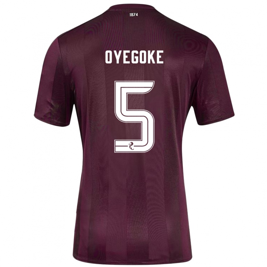 Gyermek Labdarúgás Daniel Oyegoke #5 Burgundia Hazai Jersey 2024/25 Mez Póló Ing