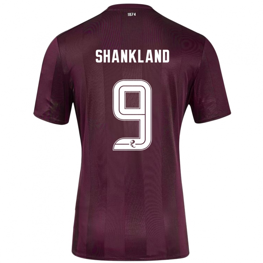 Gyermek Labdarúgás Lawrence Shankland #9 Burgundia Hazai Jersey 2024/25 Mez Póló Ing