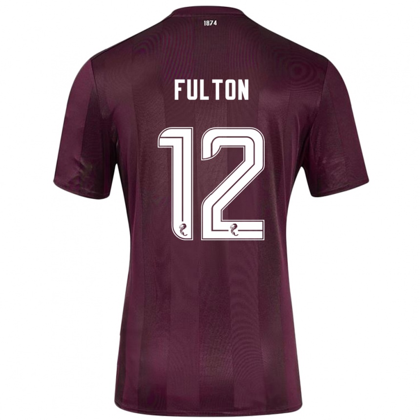 Gyermek Labdarúgás Ryan Fulton #12 Burgundia Hazai Jersey 2024/25 Mez Póló Ing