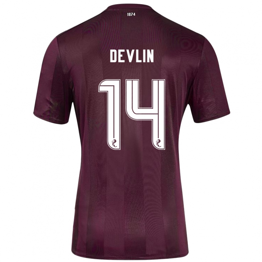 Gyermek Labdarúgás Cammy Devlin #14 Burgundia Hazai Jersey 2024/25 Mez Póló Ing