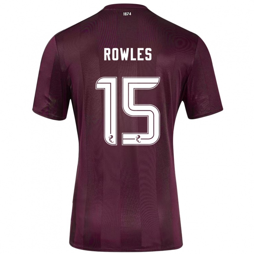 Gyermek Labdarúgás Kye Rowles #15 Burgundia Hazai Jersey 2024/25 Mez Póló Ing