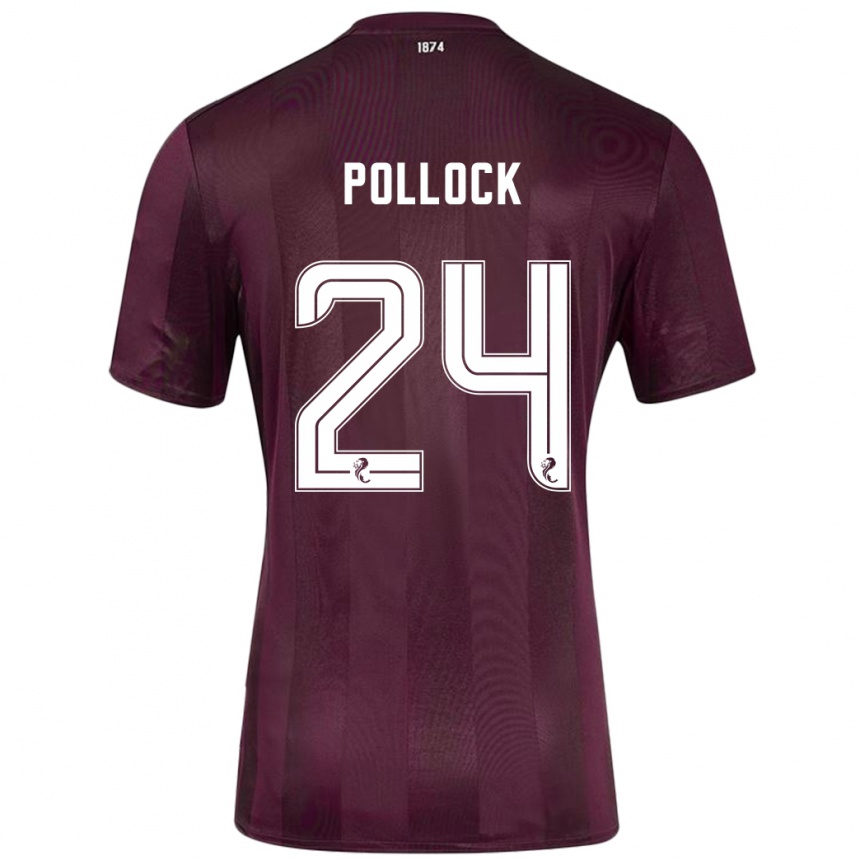 Gyermek Labdarúgás Finlay Pollock #24 Burgundia Hazai Jersey 2024/25 Mez Póló Ing