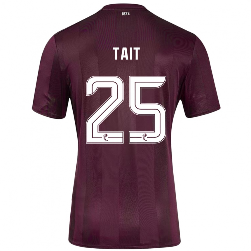 Gyermek Labdarúgás Macaulay Tait #25 Burgundia Hazai Jersey 2024/25 Mez Póló Ing