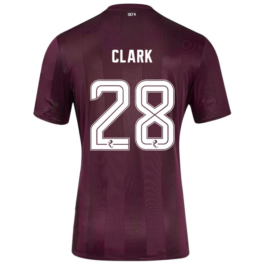 Gyermek Labdarúgás Zander Clark #28 Burgundia Hazai Jersey 2024/25 Mez Póló Ing