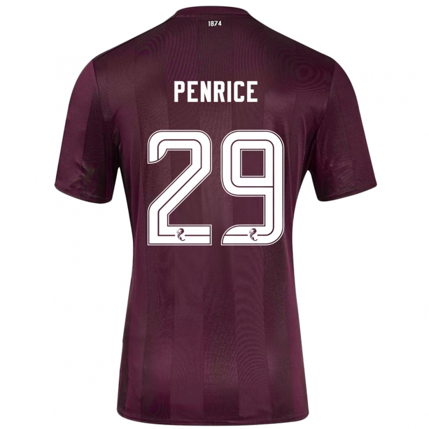 Gyermek Labdarúgás James Penrice #29 Burgundia Hazai Jersey 2024/25 Mez Póló Ing