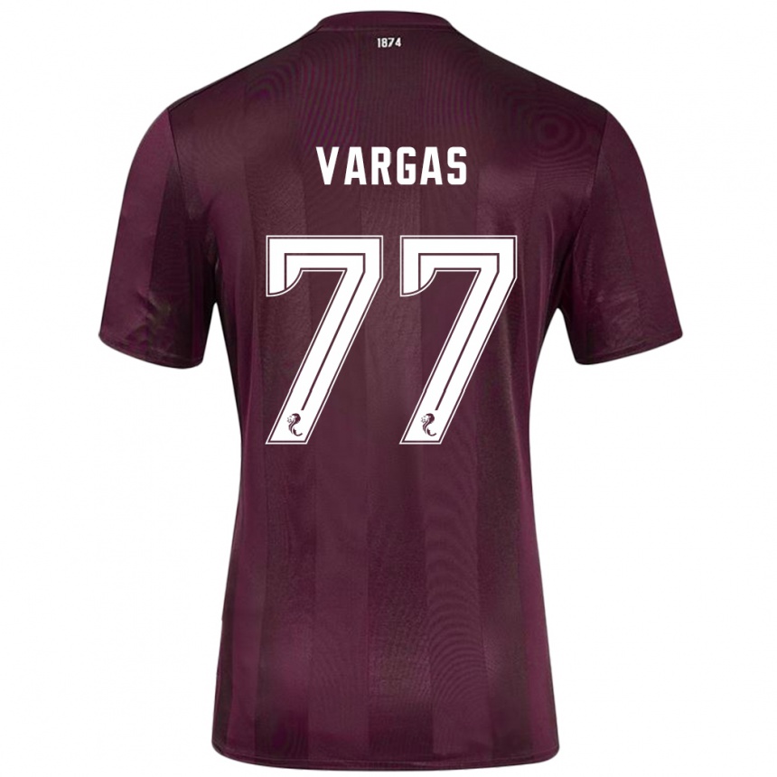 Gyermek Labdarúgás Kenneth Vargas #77 Burgundia Hazai Jersey 2024/25 Mez Póló Ing