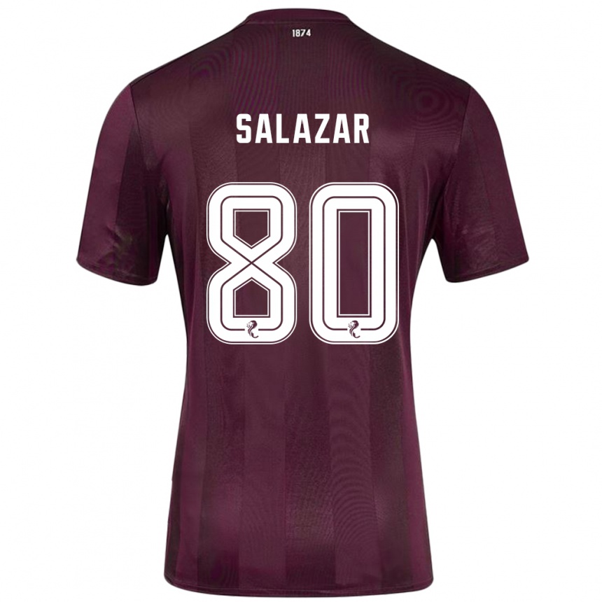 Gyermek Labdarúgás Andrés Salazar #80 Burgundia Hazai Jersey 2024/25 Mez Póló Ing