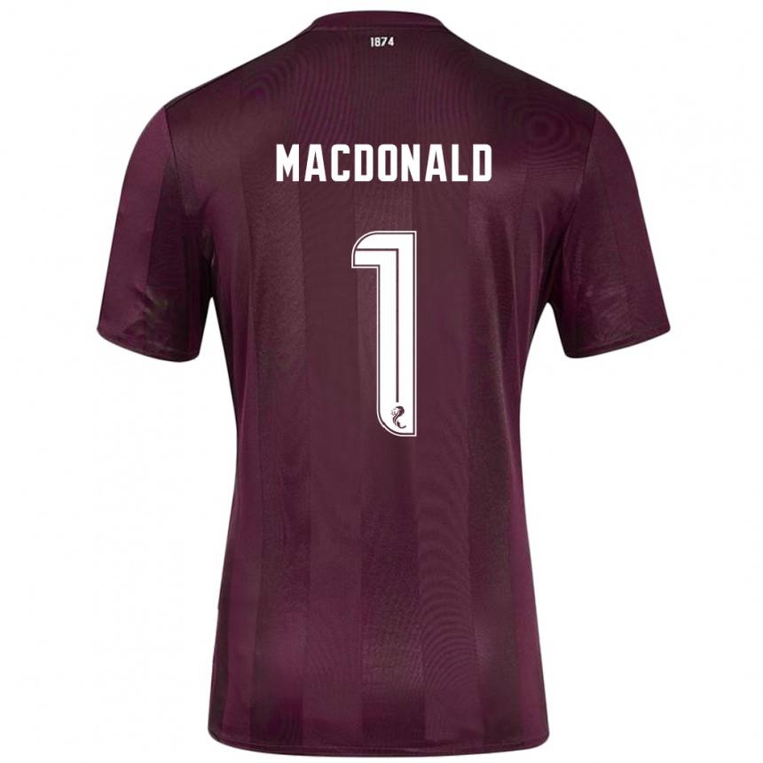 Gyermek Labdarúgás Jamie Macdonald #1 Burgundia Hazai Jersey 2024/25 Mez Póló Ing