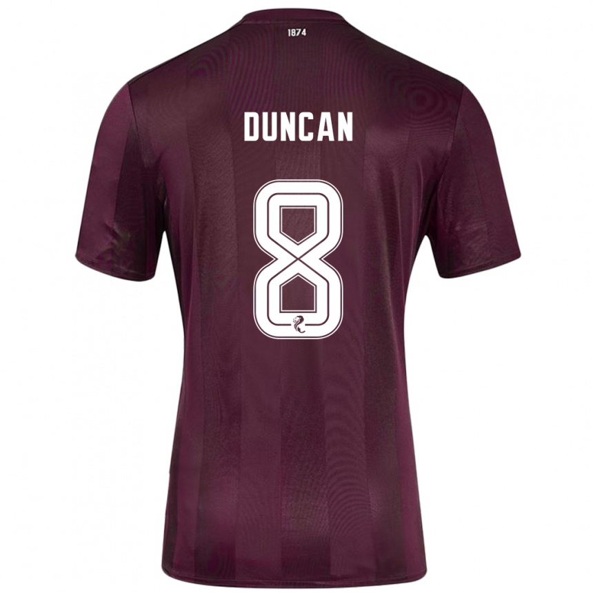 Gyermek Labdarúgás Ryan Duncan #8 Burgundia Hazai Jersey 2024/25 Mez Póló Ing