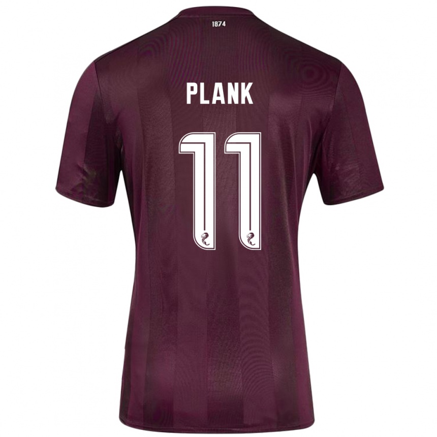 Gyermek Labdarúgás Dom Plank #11 Burgundia Hazai Jersey 2024/25 Mez Póló Ing