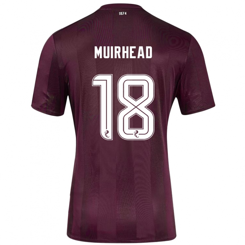 Gyermek Labdarúgás Owen Muirhead #18 Burgundia Hazai Jersey 2024/25 Mez Póló Ing