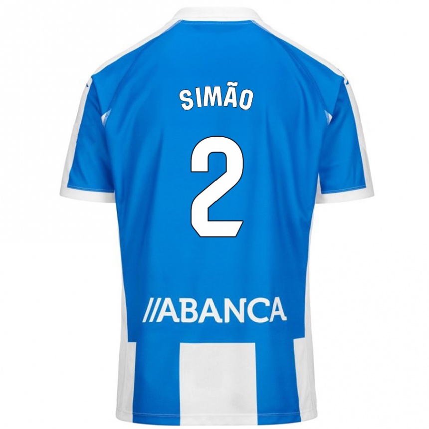 Gyermek Labdarúgás Iano Simão #2 Kék Fehér Hazai Jersey 2024/25 Mez Póló Ing