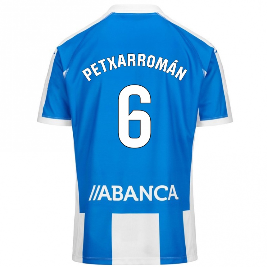 Gyermek Labdarúgás Álex Petxa #6 Kék Fehér Hazai Jersey 2024/25 Mez Póló Ing