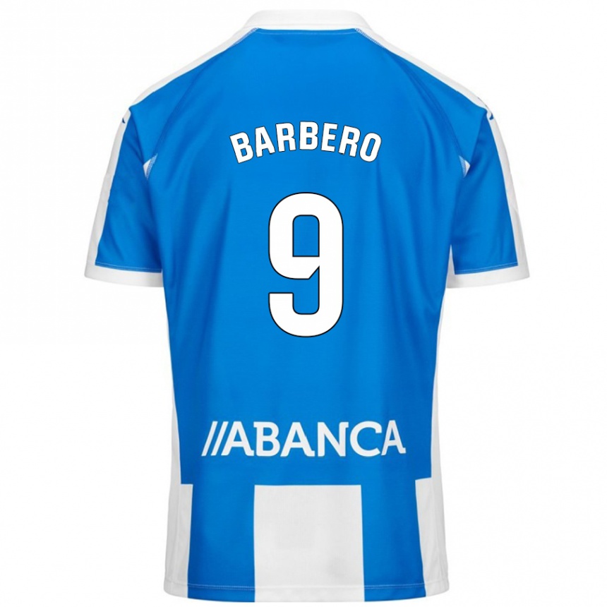 Gyermek Labdarúgás Iván Barbero #9 Kék Fehér Hazai Jersey 2024/25 Mez Póló Ing