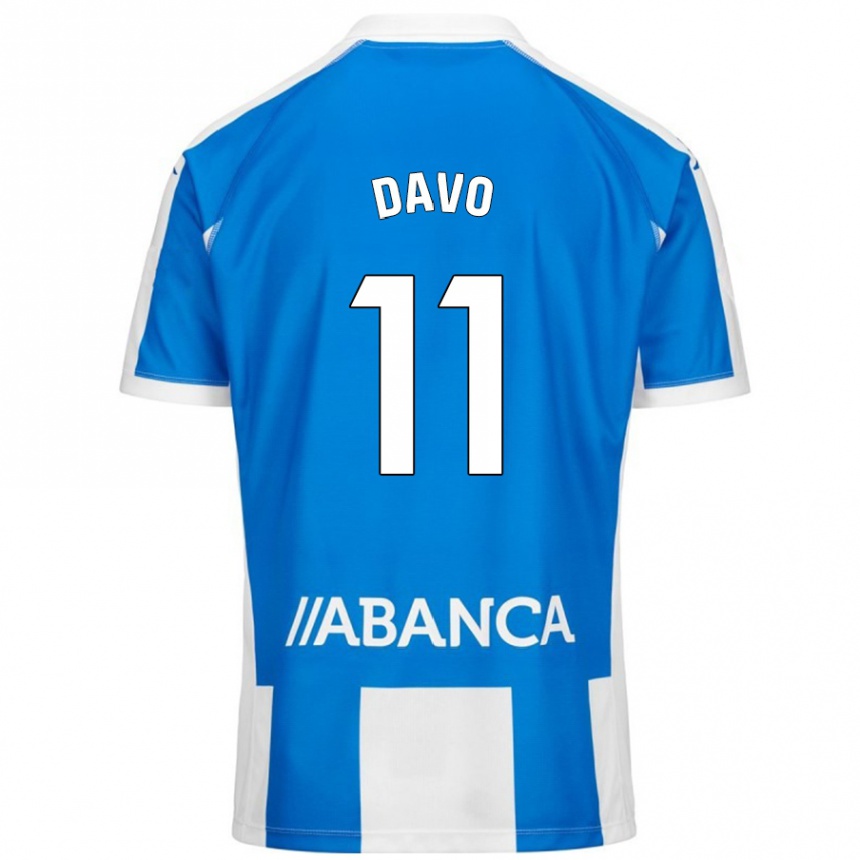 Gyermek Labdarúgás Davo #11 Kék Fehér Hazai Jersey 2024/25 Mez Póló Ing