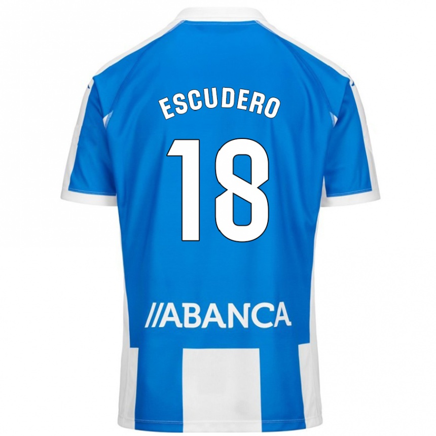 Gyermek Labdarúgás Sergio Escudero #18 Kék Fehér Hazai Jersey 2024/25 Mez Póló Ing