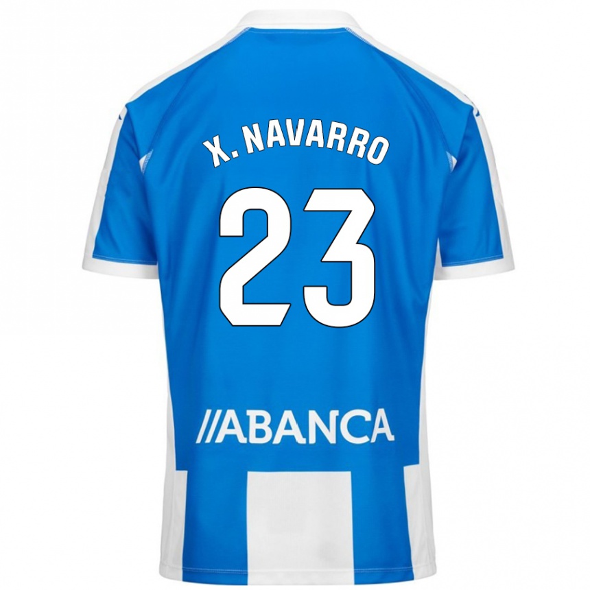 Gyermek Labdarúgás Ximo Navarro #23 Kék Fehér Hazai Jersey 2024/25 Mez Póló Ing