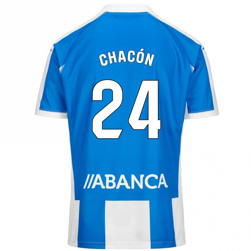 Gyermek Labdarúgás Luis Chacón #24 Kék Fehér Hazai Jersey 2024/25 Mez Póló Ing