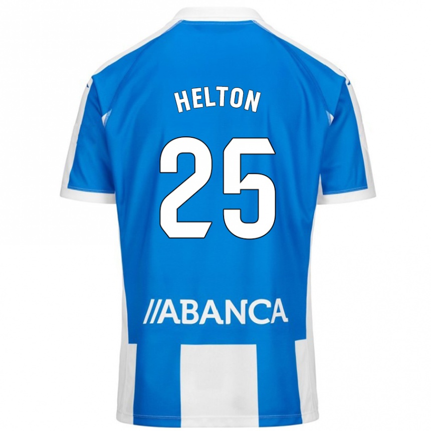 Gyermek Labdarúgás Helton Leite #25 Kék Fehér Hazai Jersey 2024/25 Mez Póló Ing