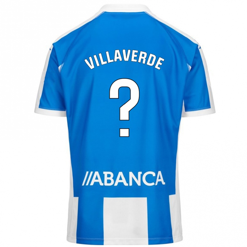 Gyermek Labdarúgás Hugo Villaverde #0 Kék Fehér Hazai Jersey 2024/25 Mez Póló Ing