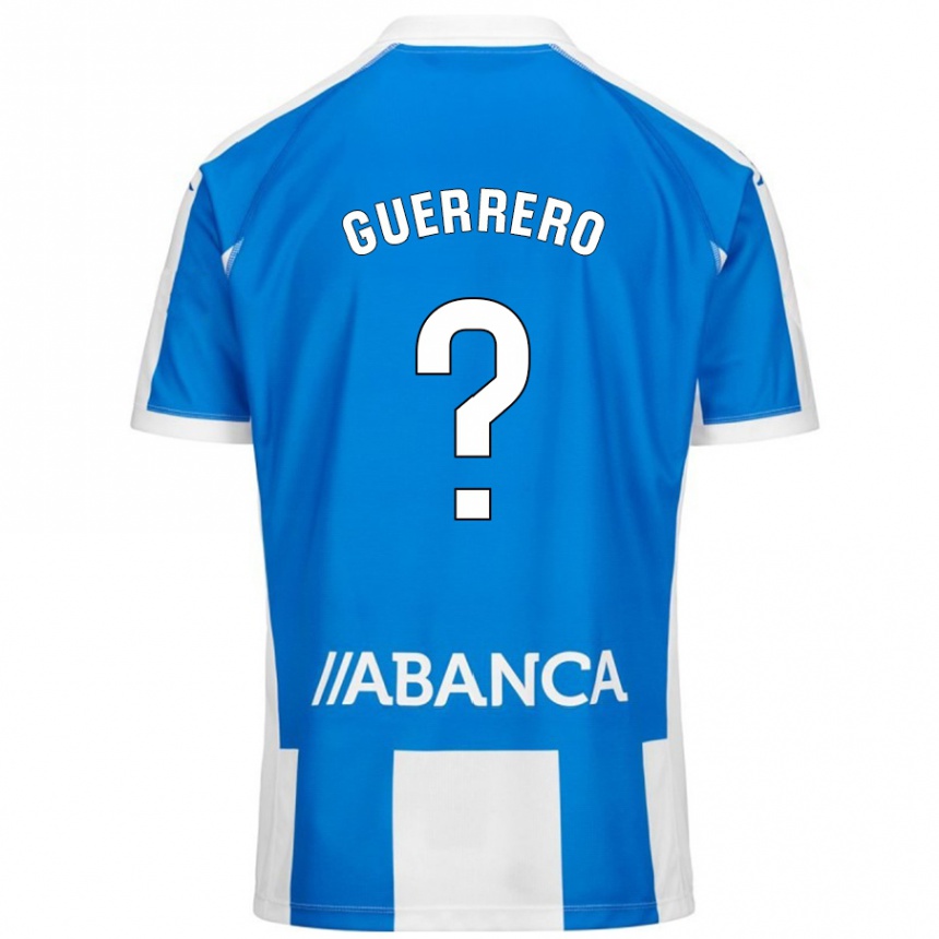 Gyermek Labdarúgás Adrián Guerrero #0 Kék Fehér Hazai Jersey 2024/25 Mez Póló Ing