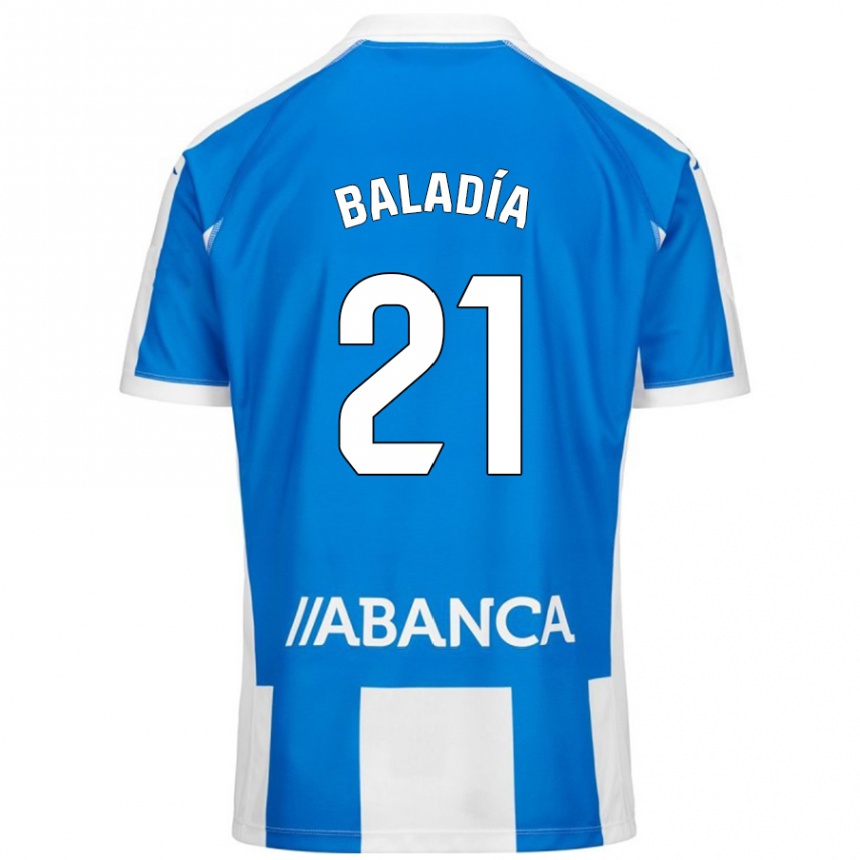 Gyermek Labdarúgás Álvaro Baladía #21 Kék Fehér Hazai Jersey 2024/25 Mez Póló Ing