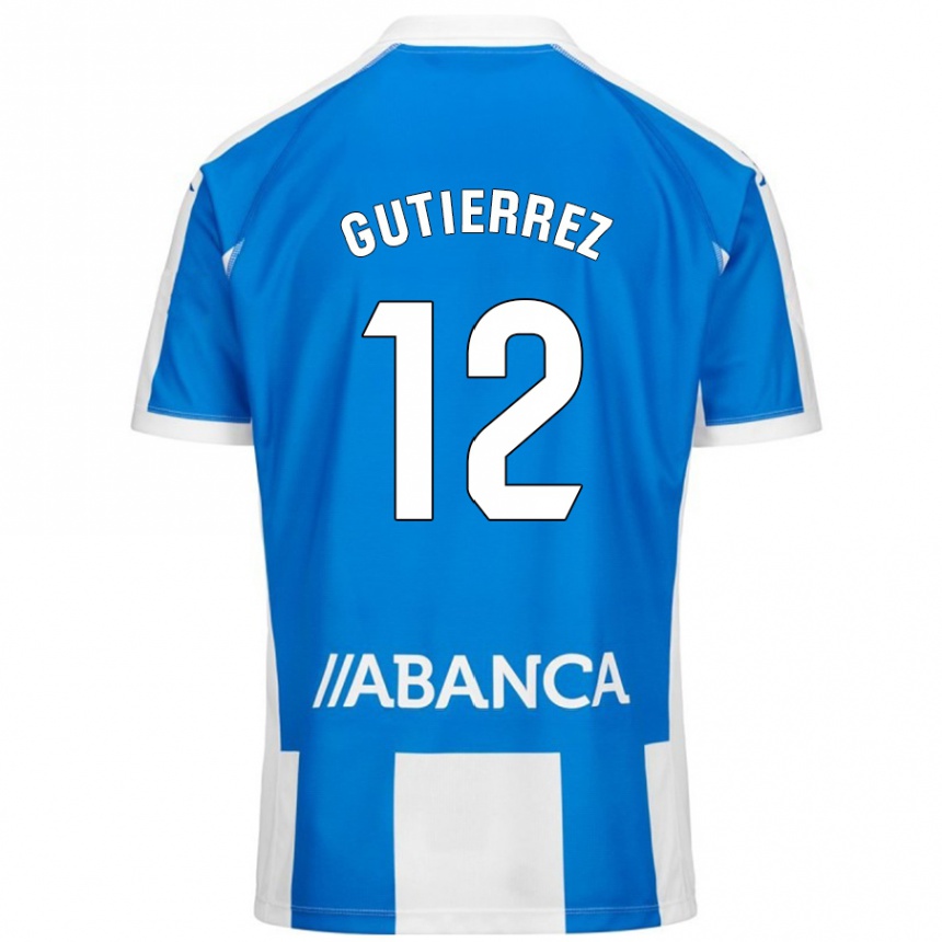 Gyermek Labdarúgás Laura Gutiérrez #12 Kék Fehér Hazai Jersey 2024/25 Mez Póló Ing