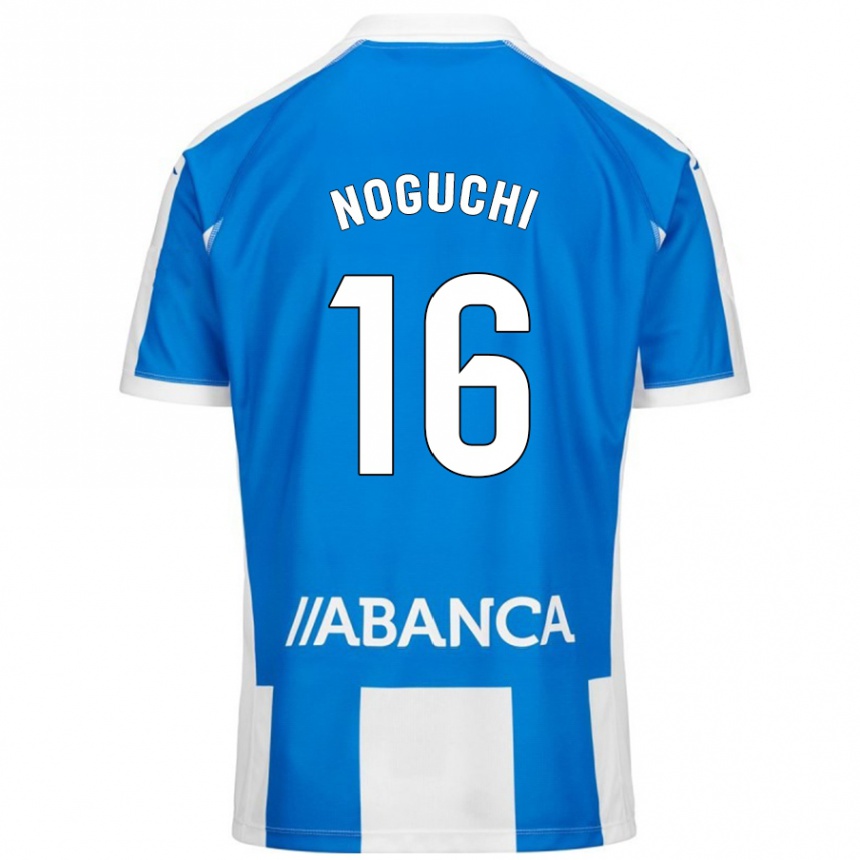 Gyermek Labdarúgás Ayaka Noguchi #16 Kék Fehér Hazai Jersey 2024/25 Mez Póló Ing