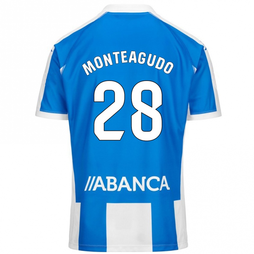 Gyermek Labdarúgás Paula Monteagudo #28 Kék Fehér Hazai Jersey 2024/25 Mez Póló Ing