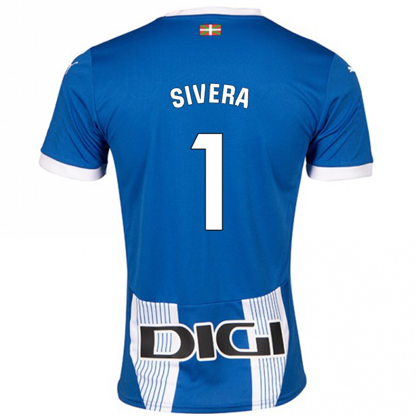 Gyermek Labdarúgás Antonio Sivera #1 Kék Hazai Jersey 2024/25 Mez Póló Ing