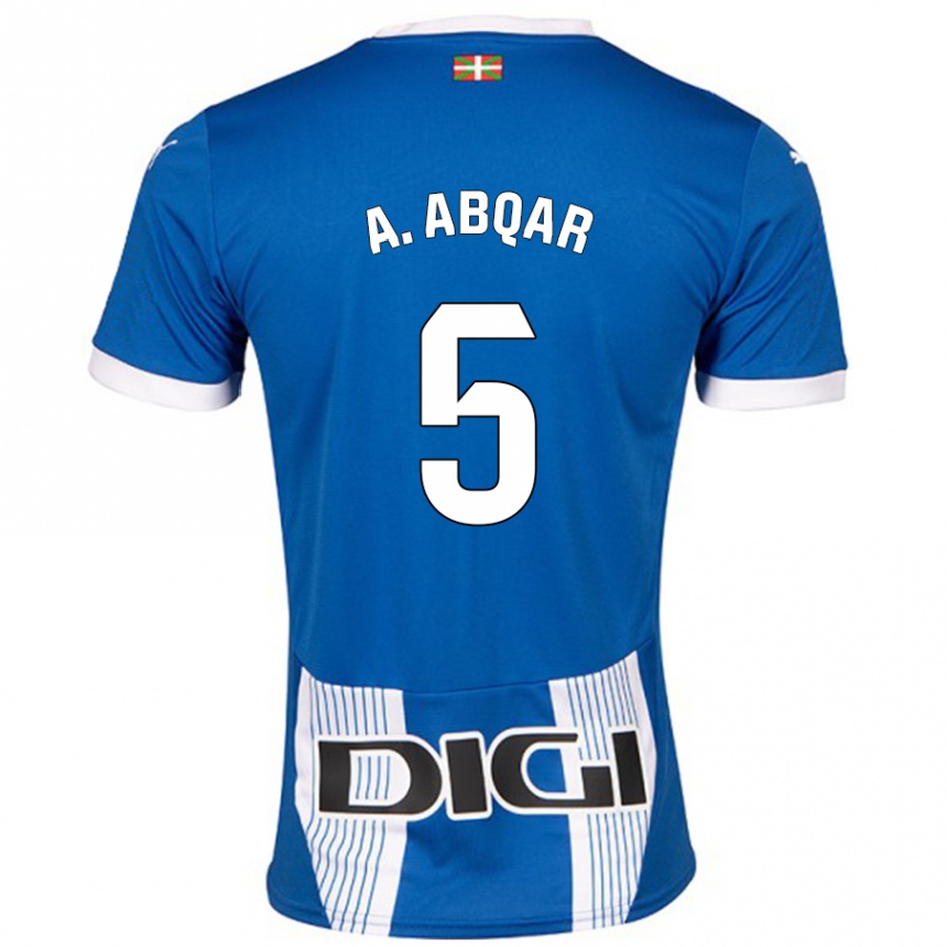 Gyermek Labdarúgás Abdel Abqar #5 Kék Hazai Jersey 2024/25 Mez Póló Ing