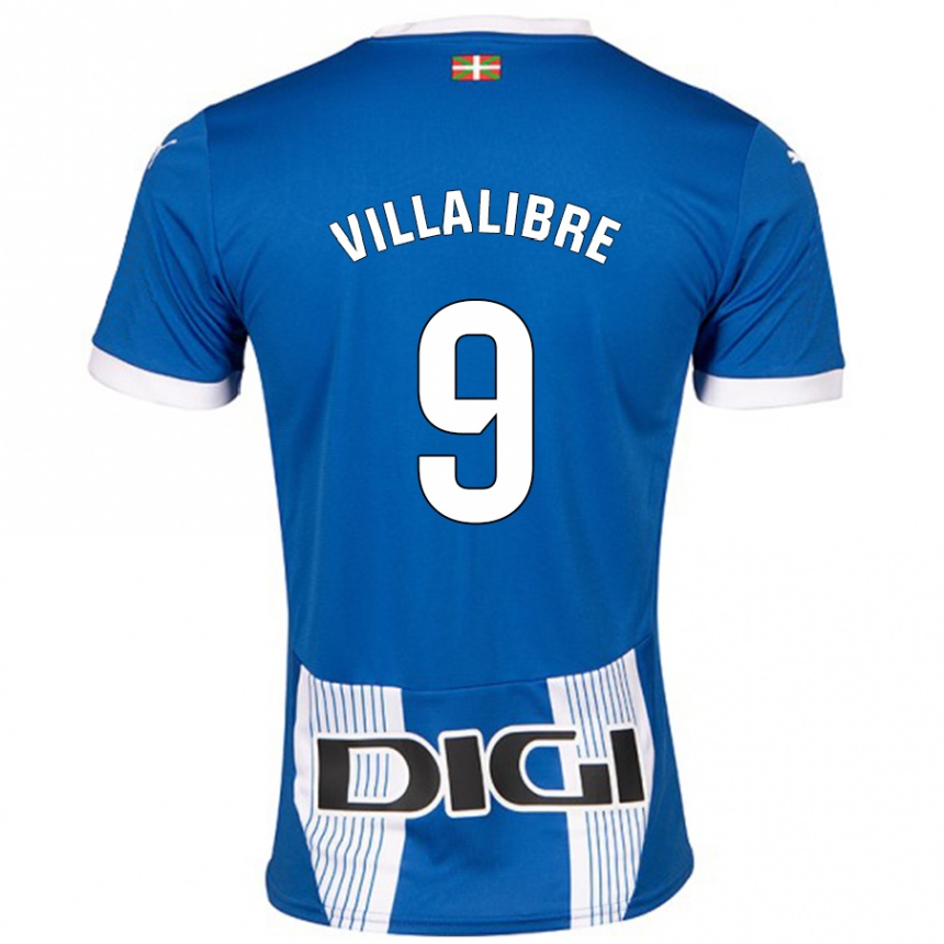 Gyermek Labdarúgás Asier Villalibre #9 Kék Hazai Jersey 2024/25 Mez Póló Ing