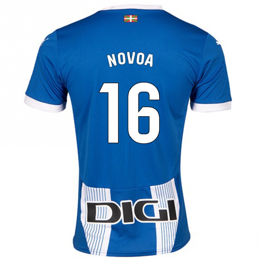 Gyermek Labdarúgás Hugo Novoa #16 Kék Hazai Jersey 2024/25 Mez Póló Ing