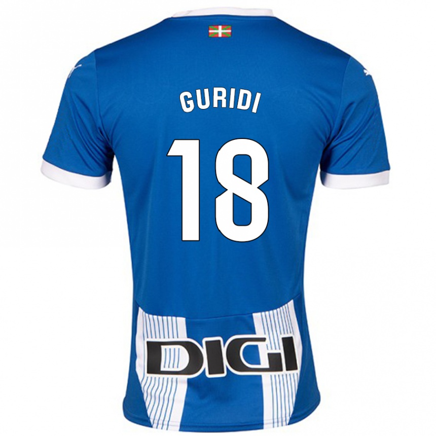 Gyermek Labdarúgás Jon Guridi #18 Kék Hazai Jersey 2024/25 Mez Póló Ing