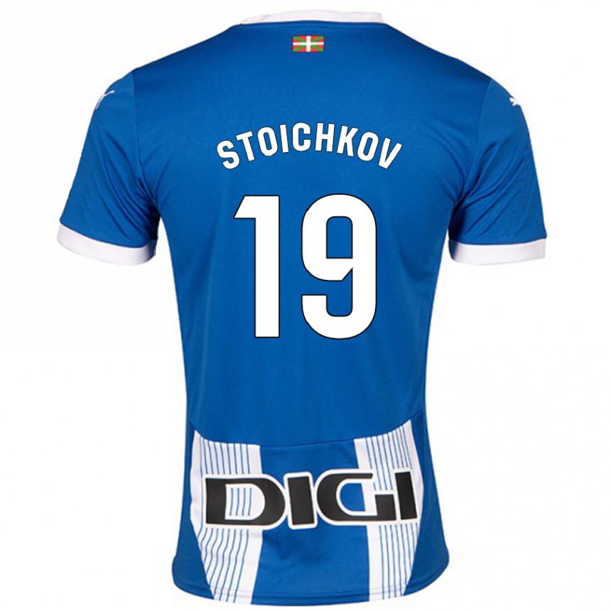 Gyermek Labdarúgás Stoichkov #19 Kék Hazai Jersey 2024/25 Mez Póló Ing