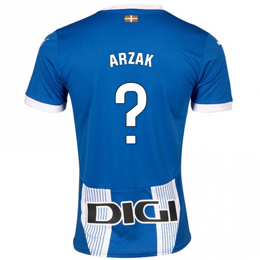 Gyermek Labdarúgás Andoni Arzak #0 Kék Hazai Jersey 2024/25 Mez Póló Ing