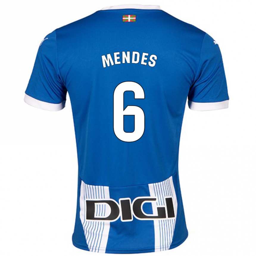 Gyermek Labdarúgás Tomás Mendes #6 Kék Hazai Jersey 2024/25 Mez Póló Ing