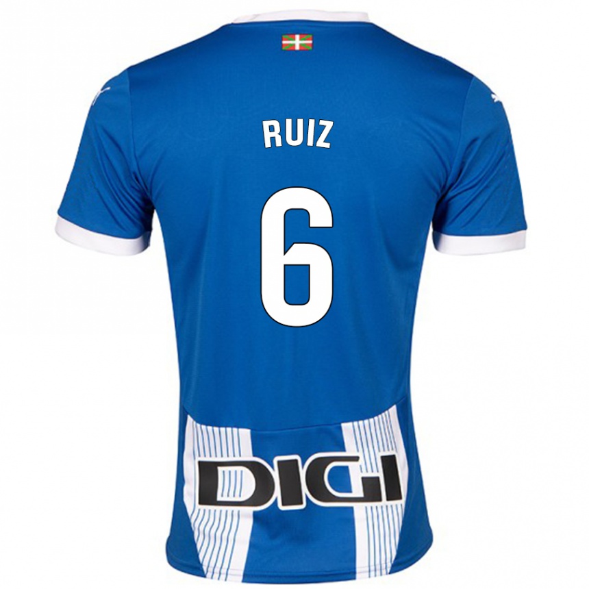 Gyermek Labdarúgás Markel Ruiz #6 Kék Hazai Jersey 2024/25 Mez Póló Ing