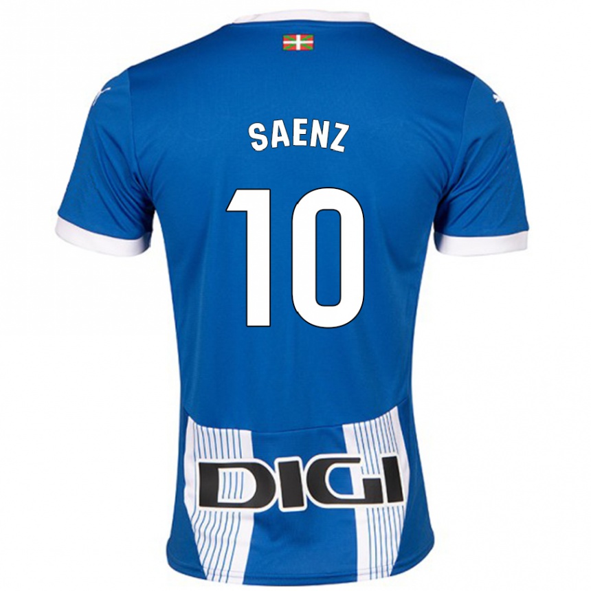 Gyermek Labdarúgás Iñaki Saenz #10 Kék Hazai Jersey 2024/25 Mez Póló Ing