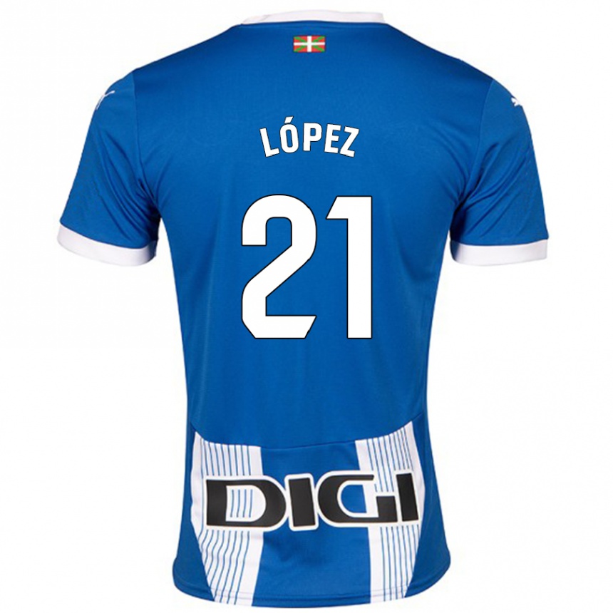 Gyermek Labdarúgás Juanma López #21 Kék Hazai Jersey 2024/25 Mez Póló Ing