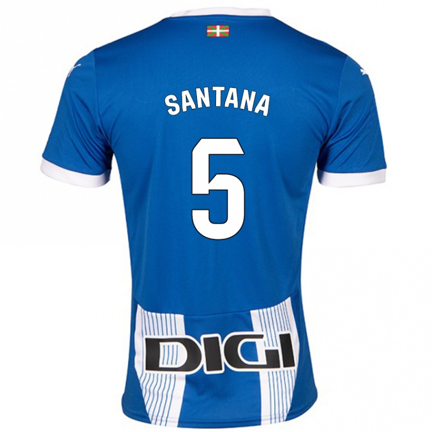 Gyermek Labdarúgás Vanesa Santana #5 Kék Hazai Jersey 2024/25 Mez Póló Ing